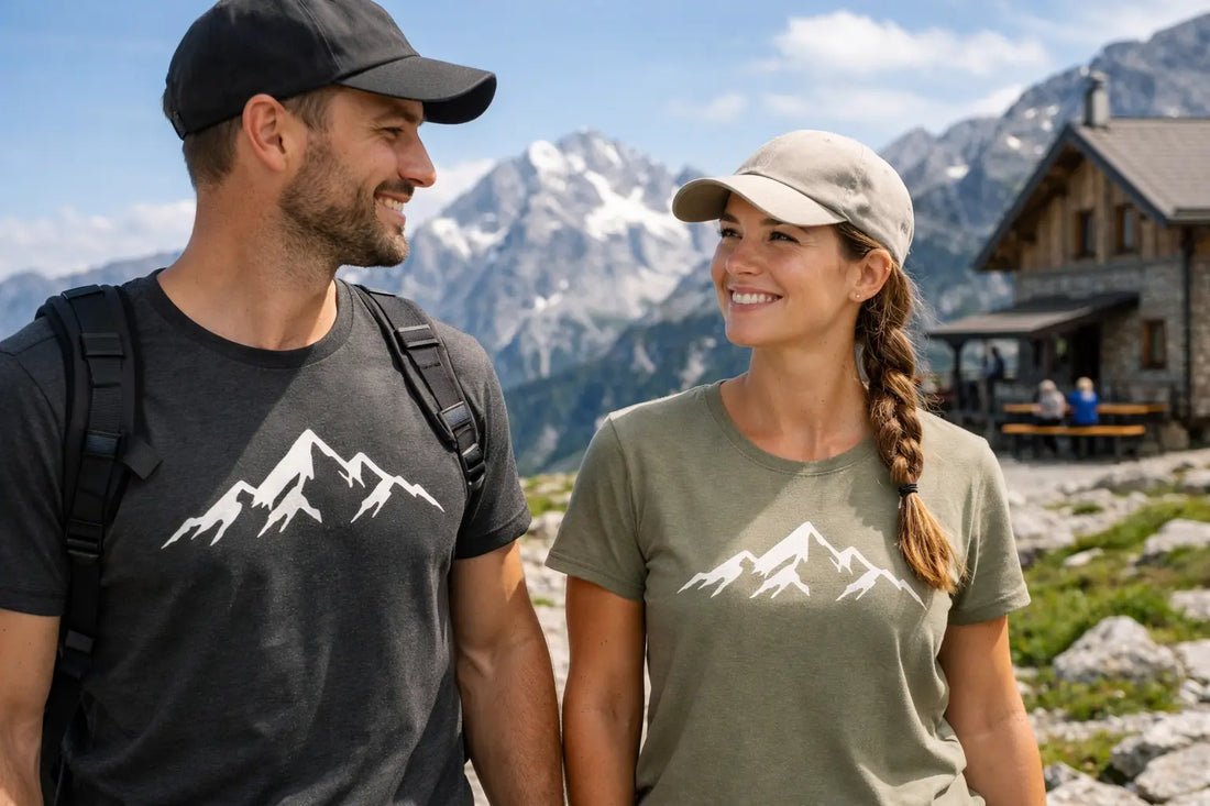Unisex Berg T Shirt für Gipfel und Hütte