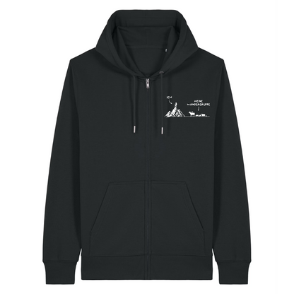 Wandergruppe Zipper Hoodie Schwarz Front