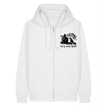 Ich & Mein Wuff Zipper Hoodie Weiß Front
