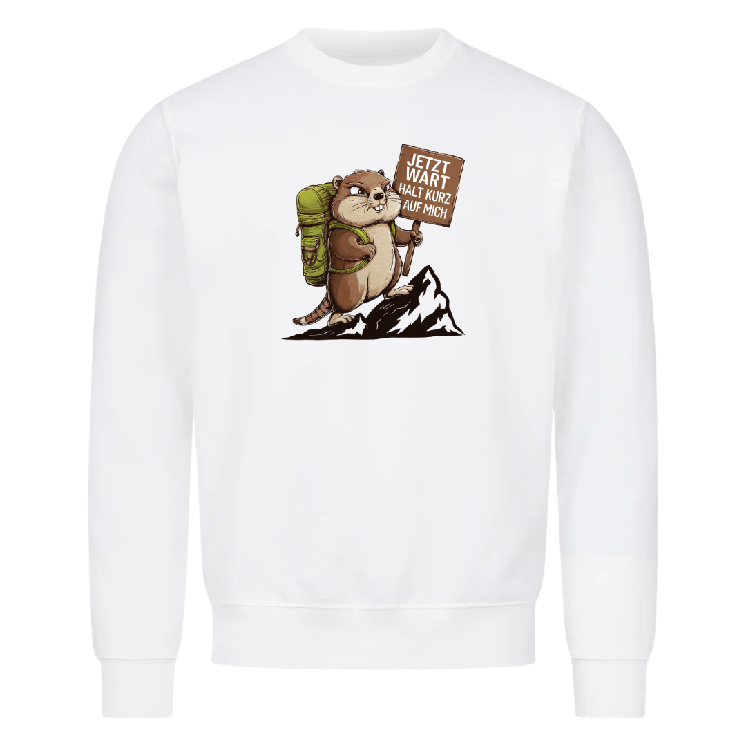 Warte Kurz Sweatshirt Weiß Front