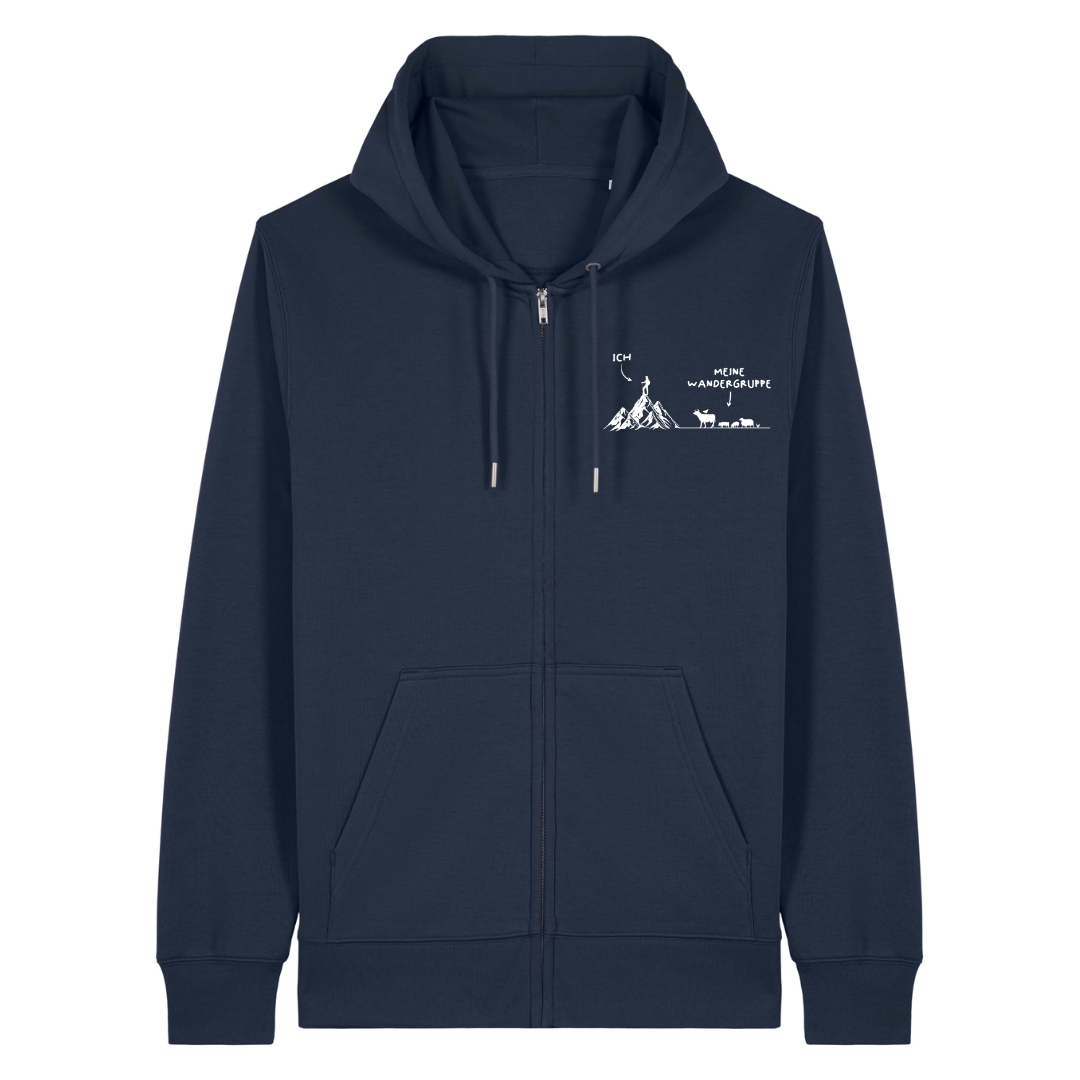 Wandergruppe Zipper Hoodie Navy Front