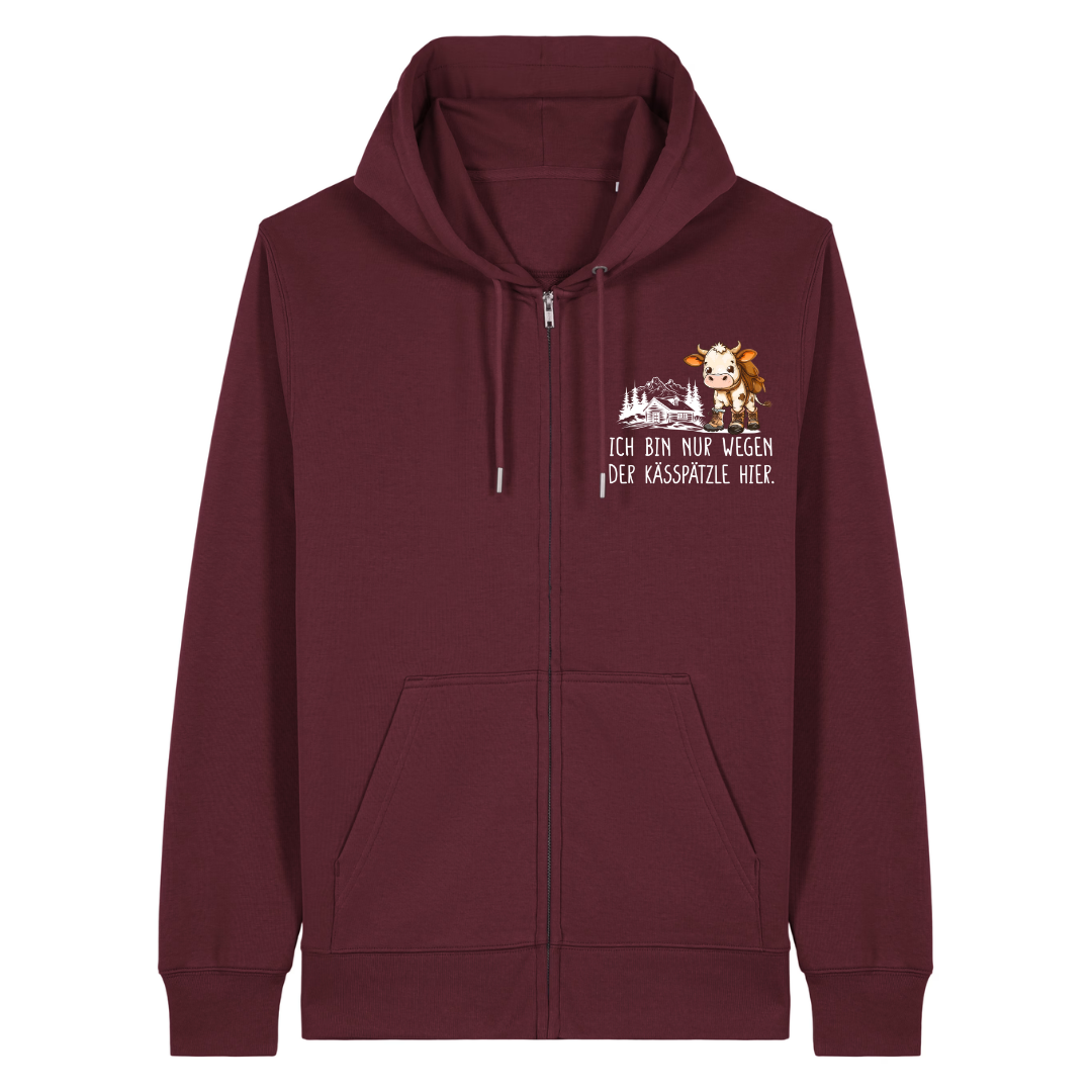 Kässpätzle Zipper Hoodie Burgunder Front