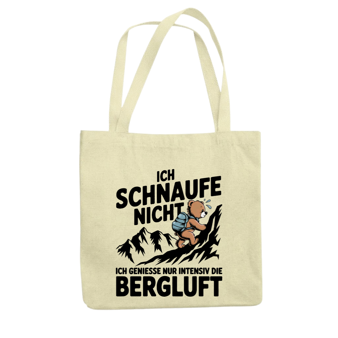 Tragetasche beige – Ich schnaufe nicht Bergluft