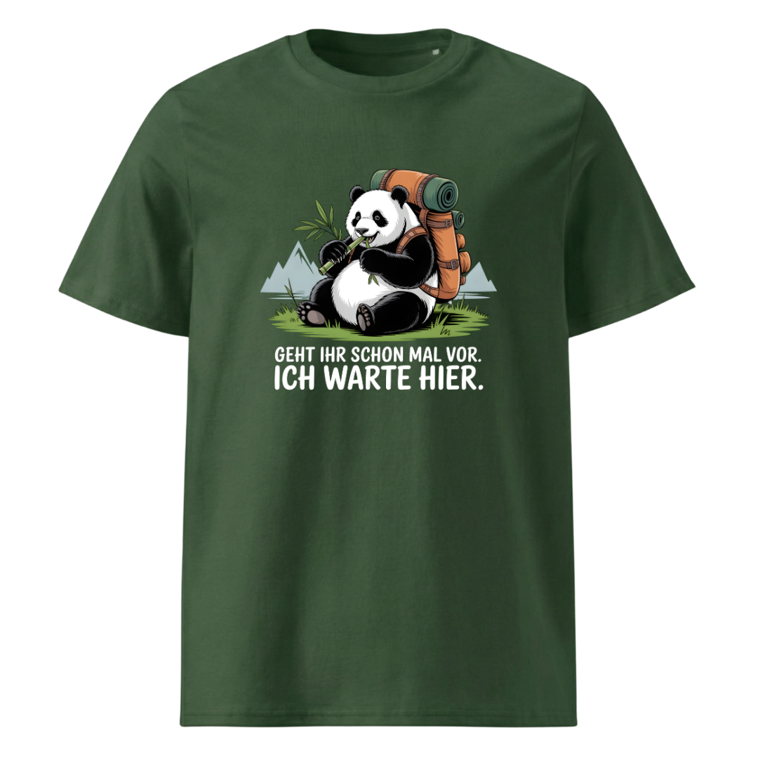 Geht schon mal vor T-Shirt Unisex mit Wander-Spruch, Detailansicht
