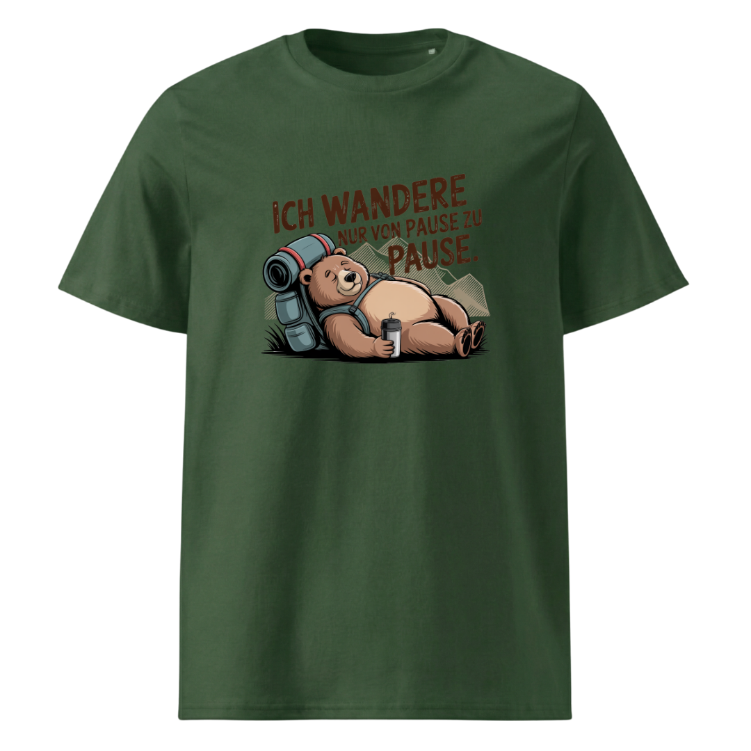 Pausenbär T-Shirt Unisex mit Bären-Motiv, Detailansicht