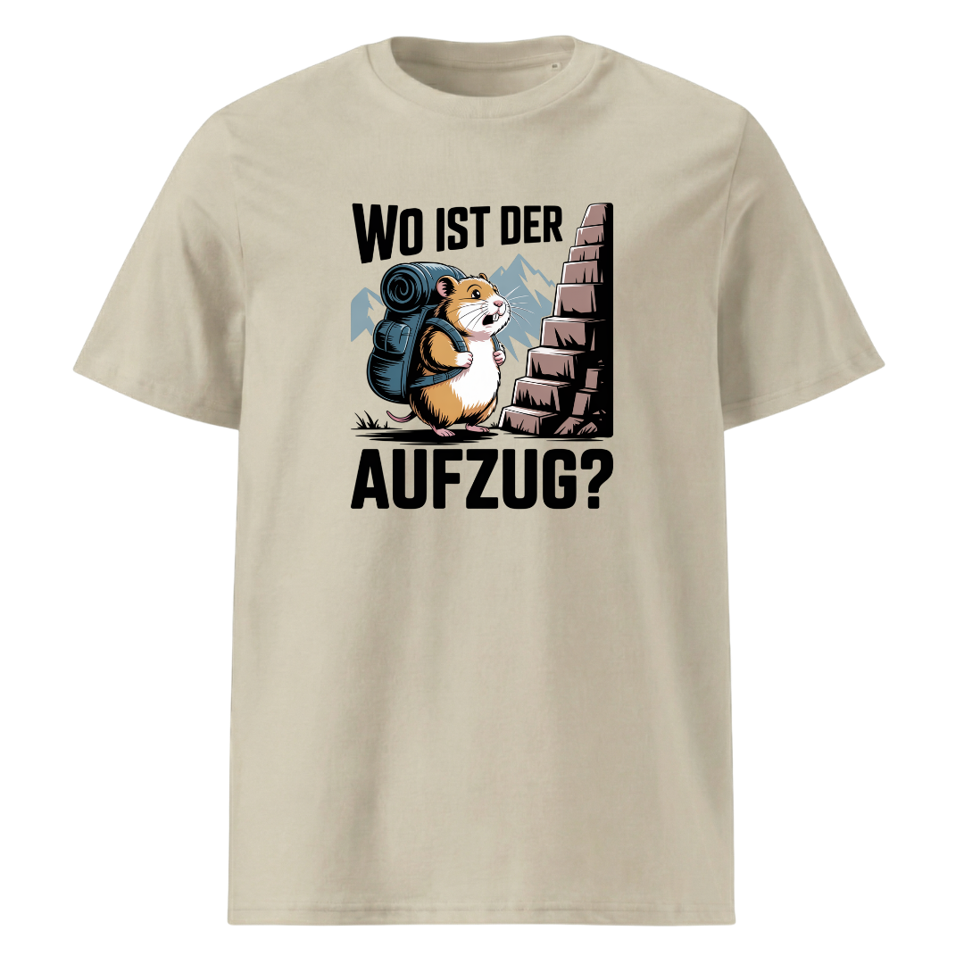 Wo ist der Aufzug T-Shirt Unisex mit Wander-Spruch, Farbvariante