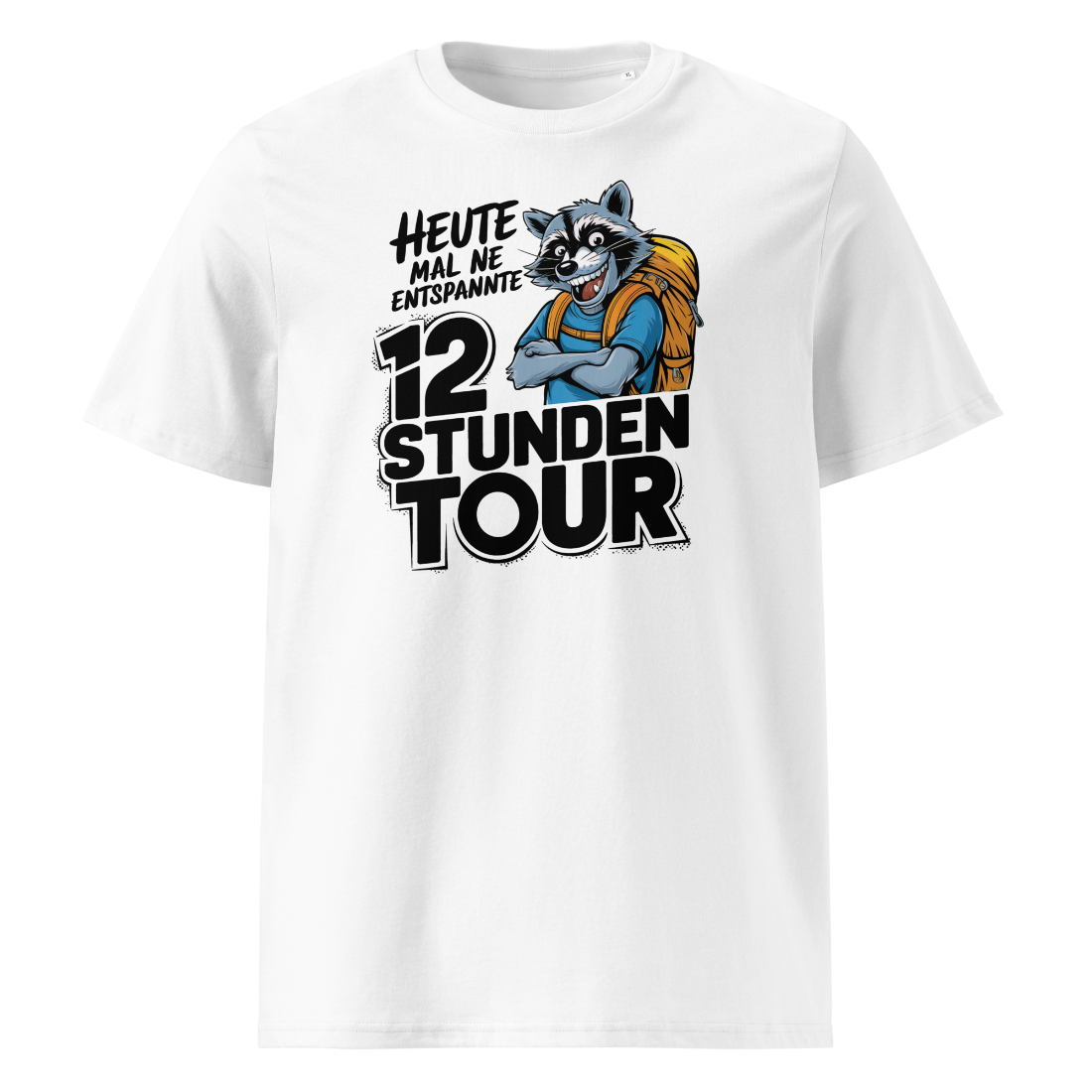 12 Stunden Tour T-Shirt mit Wander-Spruch, Motivdetail