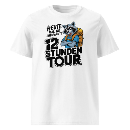 12 Stunden Tour T-Shirt mit Wander-Spruch, Motivdetail