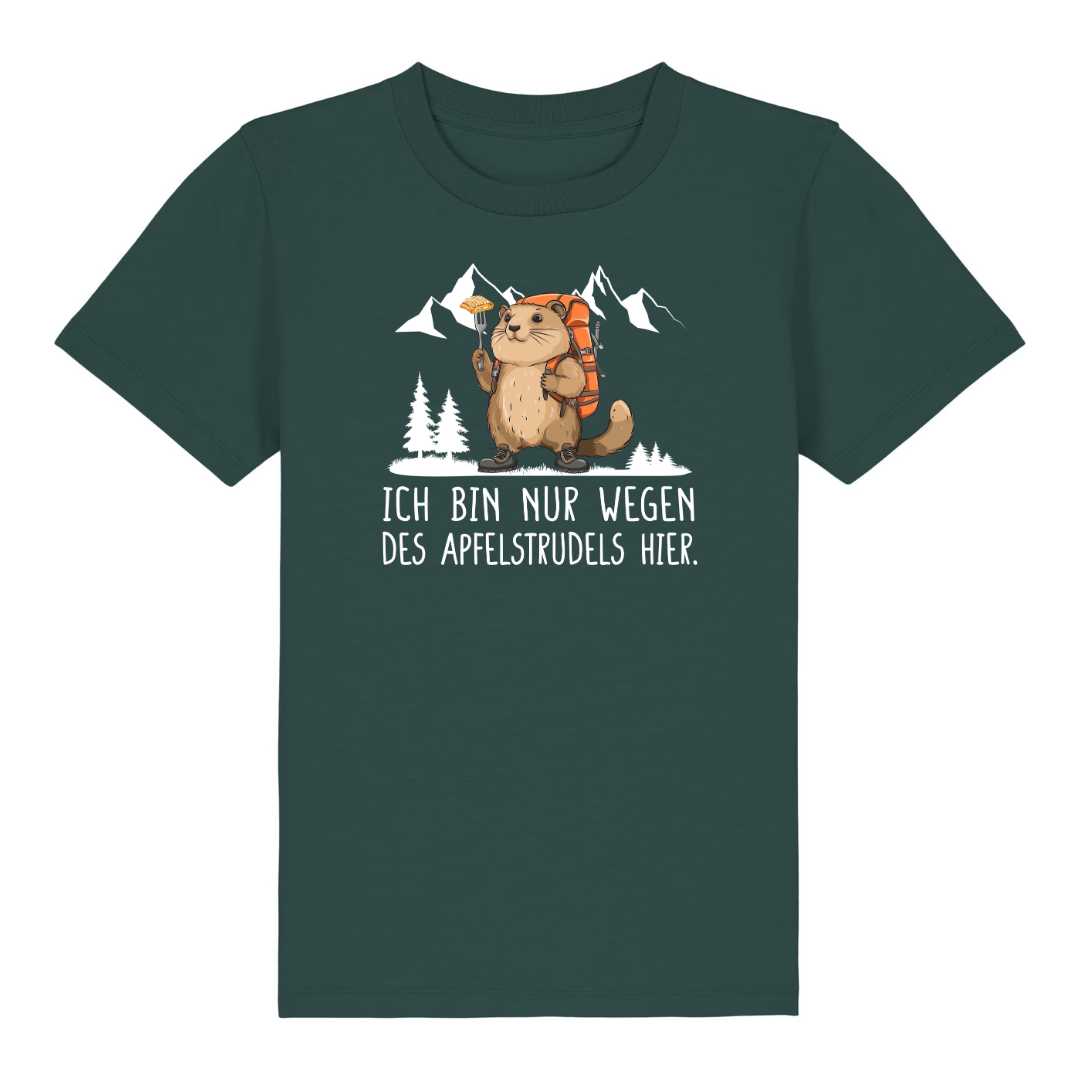Apfelstrudel Kinder T-Shirt Grün Front