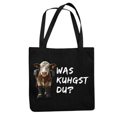 Tragetasche schwarz – Was kuhgst du