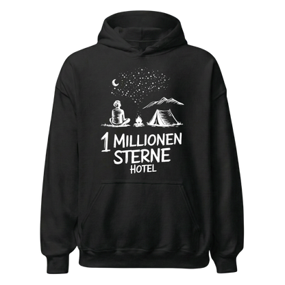 Sternehotel Hoodie mit Berg-Spruch, Frontansicht