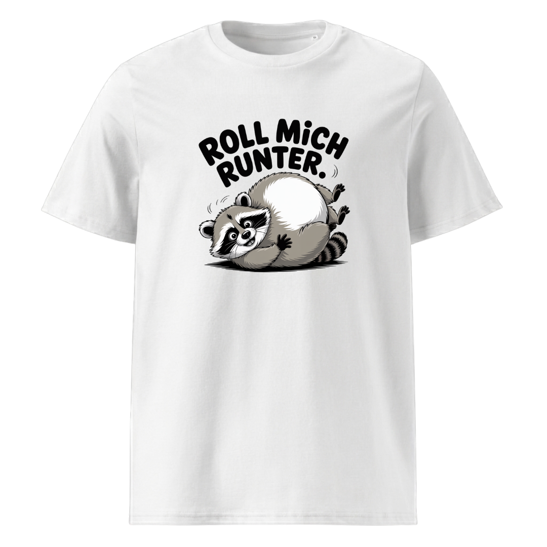Roll mich runter T-Shirt Unisex mit Wander-Spruch, Motivdetail