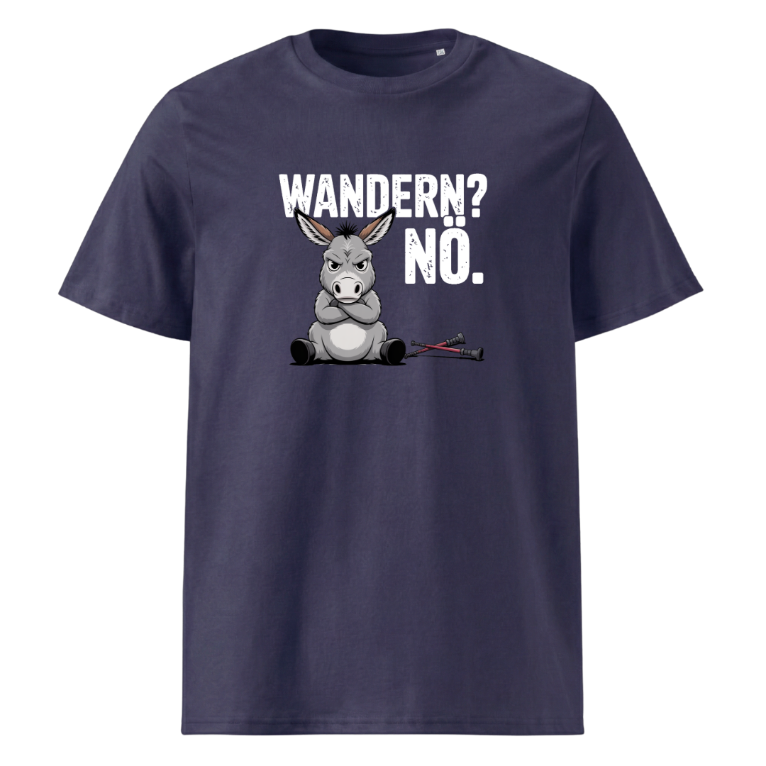 Wandern Nö T-Shirt Unisex mit Anti-Wander-Spruch, weitere Ansicht