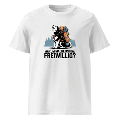 Freiwillig T-Shirt Unisex mit Wander-Spruch, Motivdetail