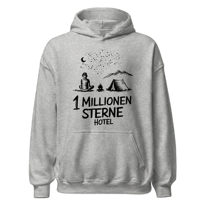 Sternehotel Hoodie mit Berg-Spruch, Produktansicht