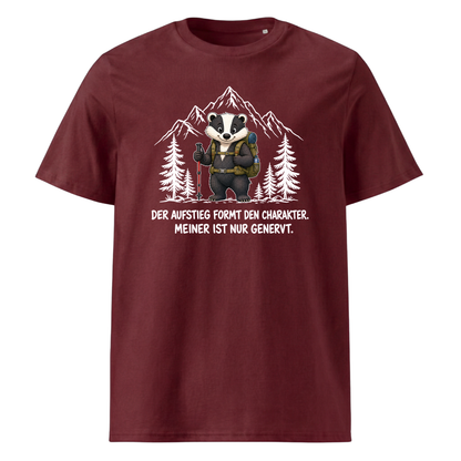 Aufstieg genervt Dachs T-Shirt Unisex Burgunder