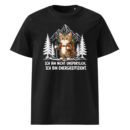 Energieeffizient Katze T-Shirt Unisex Schwarz