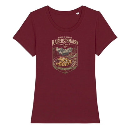 Kaiserschmarrn im Bauch Frauenshirt in Burgunder, Kraxelgaudi