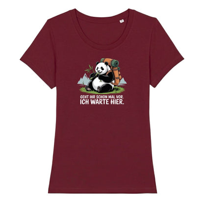 Geht schon mal vor Panda Frauenshirt in Burgunder, Kraxelgaudi