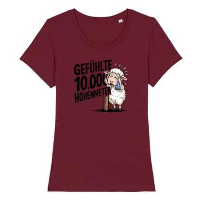 10000 Höhenmeter Frauenshirt in Burgunder, Kraxelgaudi