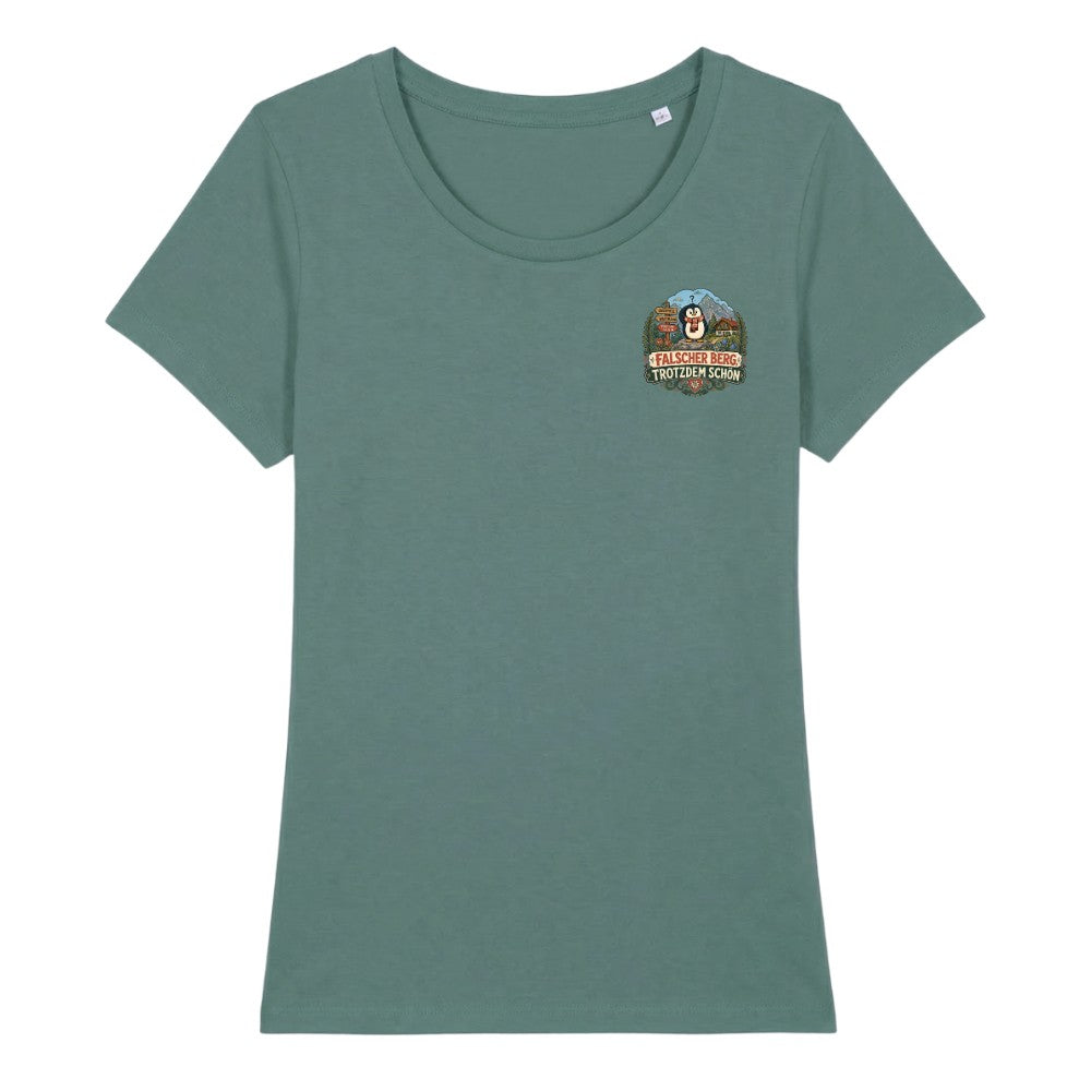 Falscher Berg Damenshirt mit Brustdruck, Kraxelgaudi