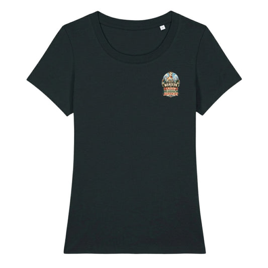 Wandern ist Laufen mit besserer Aussicht Damenshirt mit Brustdruck, Kraxelgaudi
