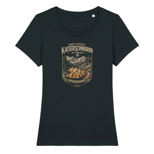 Kaiserschmarrn im Bauch Frauenshirt in Schwarz, Kraxelgaudi