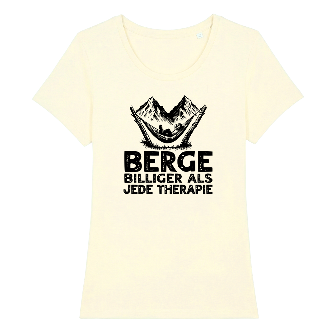Bergtherapie Frauen Shirt mit lustigem Spruch, Farbvariante
