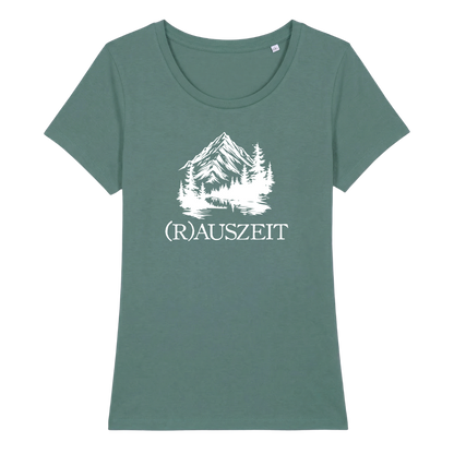 Rauszeit Frauen Shirt mit Auszeit-Spruch, Detailansicht
