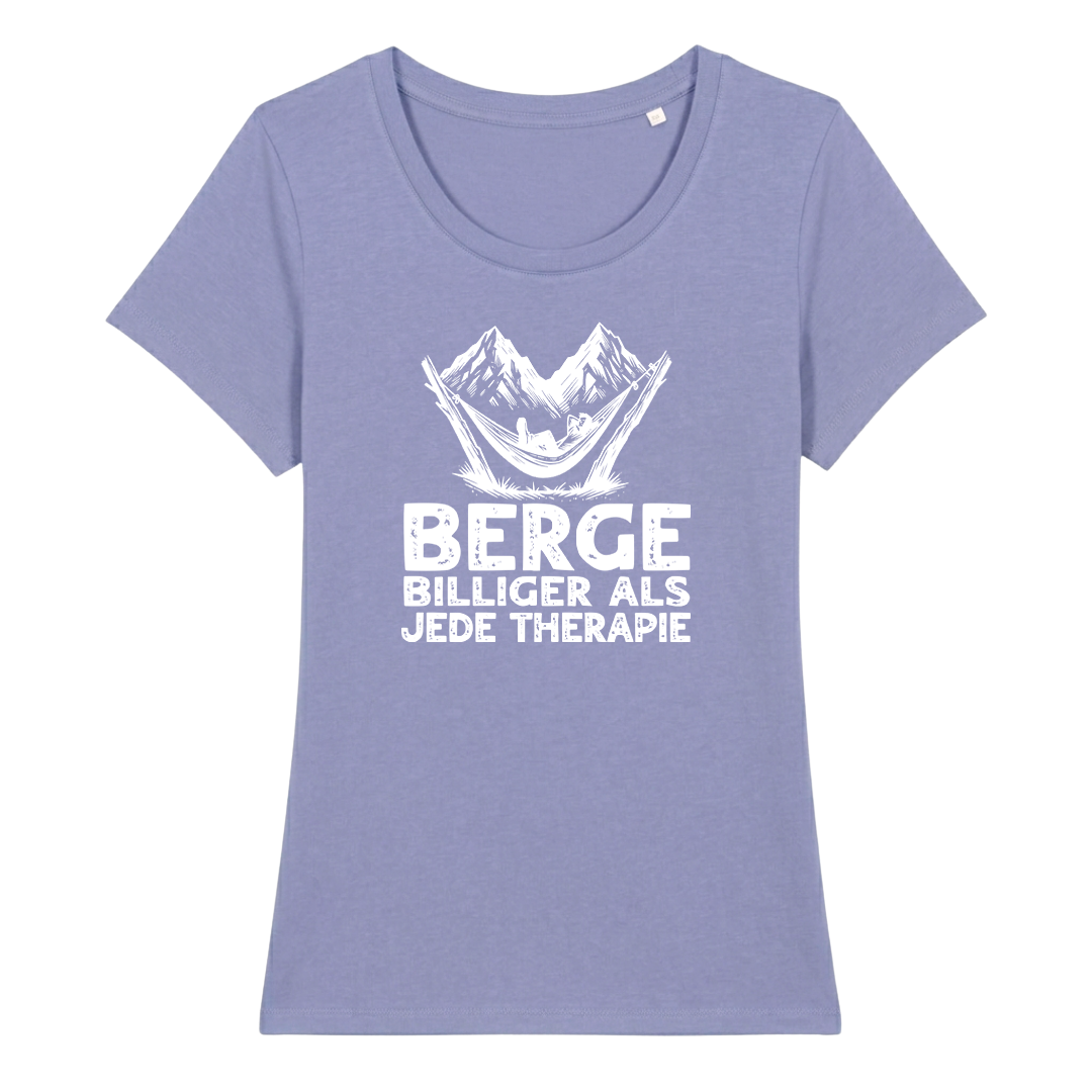 Bergtherapie Frauen Shirt mit Wander-Spruch, weitere Ansicht
