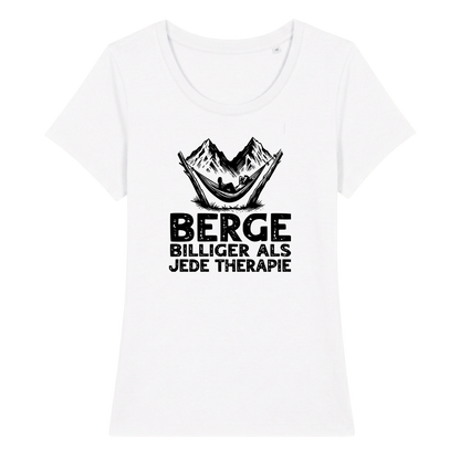 Bergtherapie Frauen Shirt mit lustigem Spruch, Motivdetail