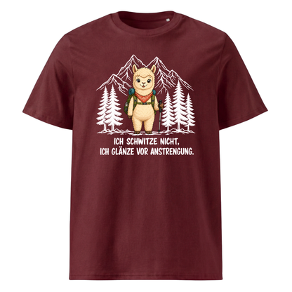 Glänze Anstrengung Alpaka T-Shirt Unisex Burgunder