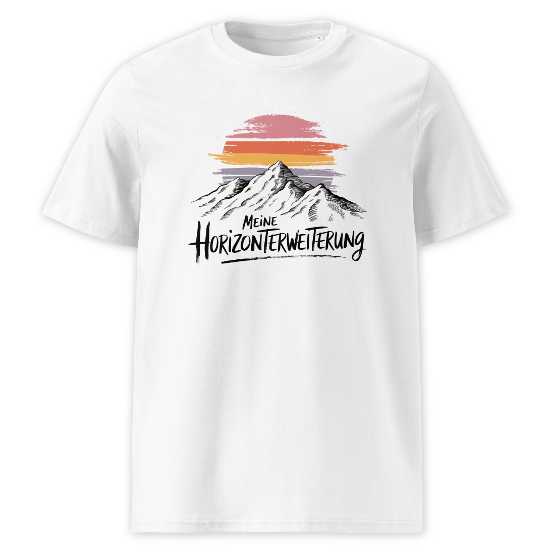 Horizonterweiterung T-Shirt mit Berg-Spruch, Motivdetail