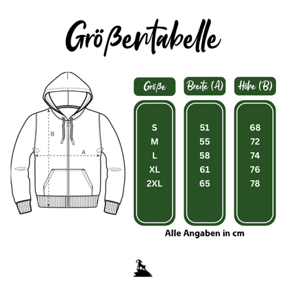 Größentabelle Zipper Hoodie