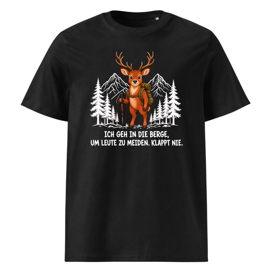 Leute meiden Hirsch T-Shirt Unisex Schwarz