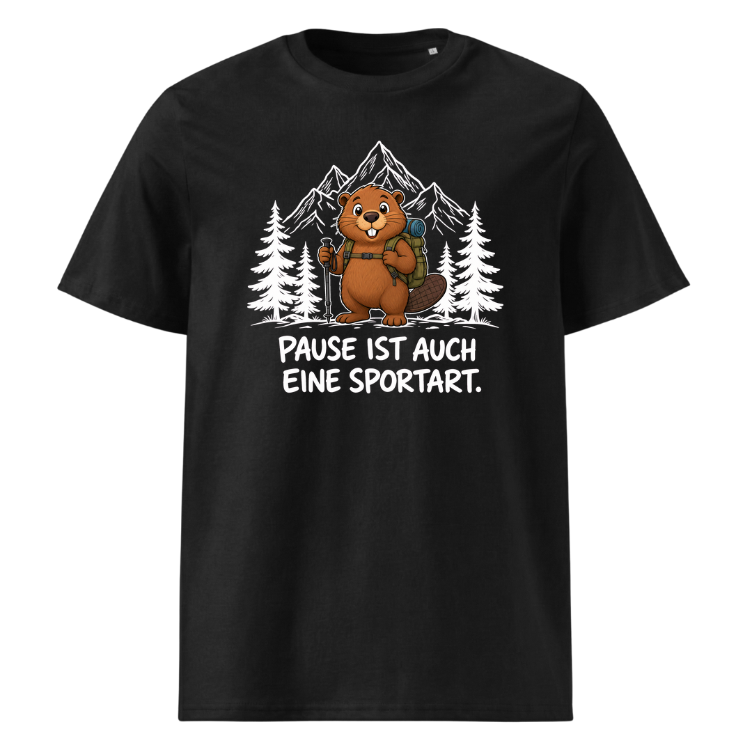 Pause Sportart Murmeltier T-Shirt Unisex Schwarz