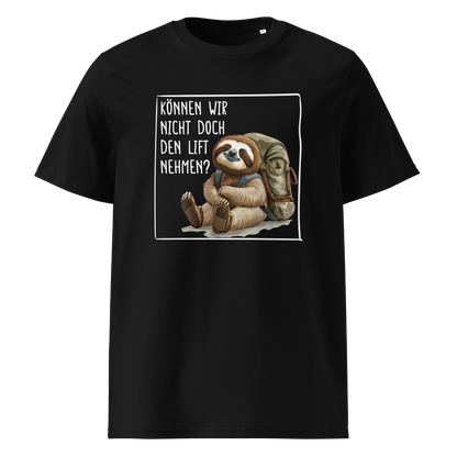 Lift T-Shirt Unisex mit Faultier-Motiv, Frontansicht