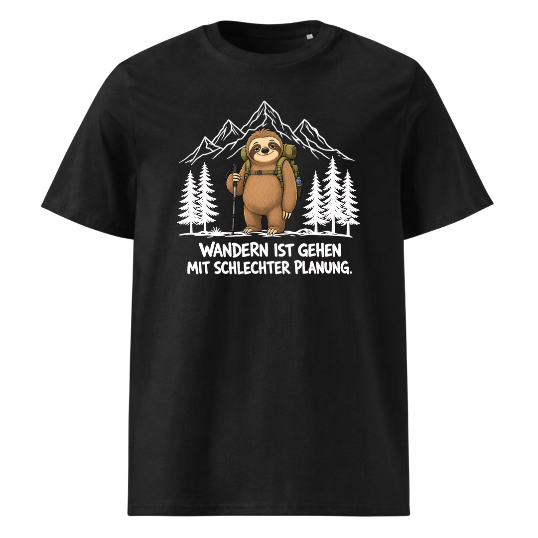 Schlechte Planung Faultier T-Shirt Unisex Schwarz