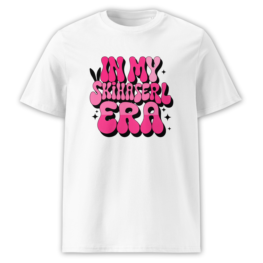 Skihaserl Era T-Shirt mit Ski-Spruch, Motivdetail