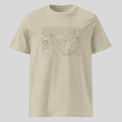 Esthetic Mountains Unisex T-Shirt in Beige, Kraxelgaudi