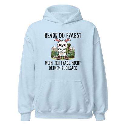 Schlepper Hoodie mit Wanderspruch, Print Nahaufnahme
