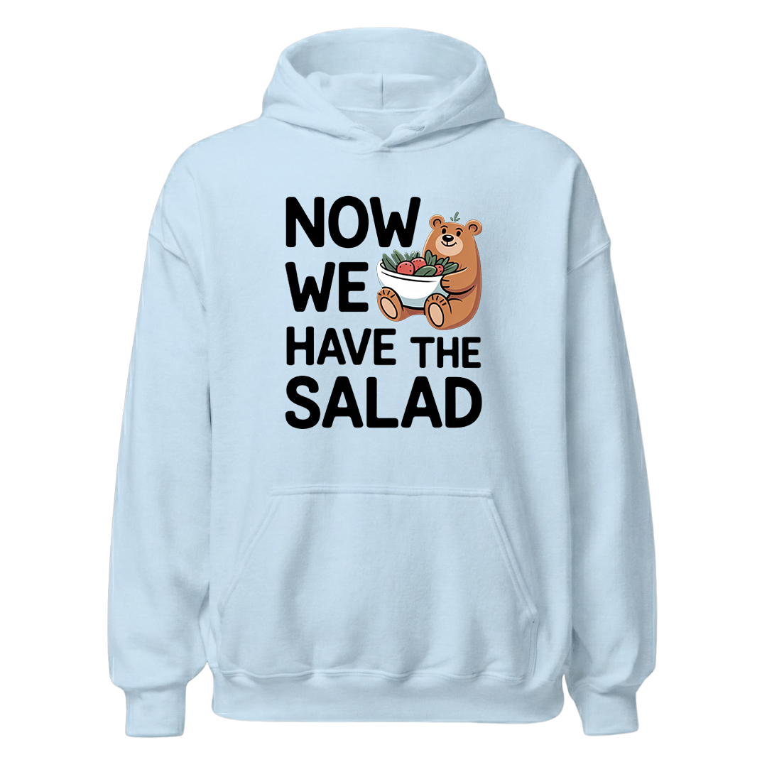 Now we have the Salad Hoodie Unisex mit Spruch, Print Nahaufnahme