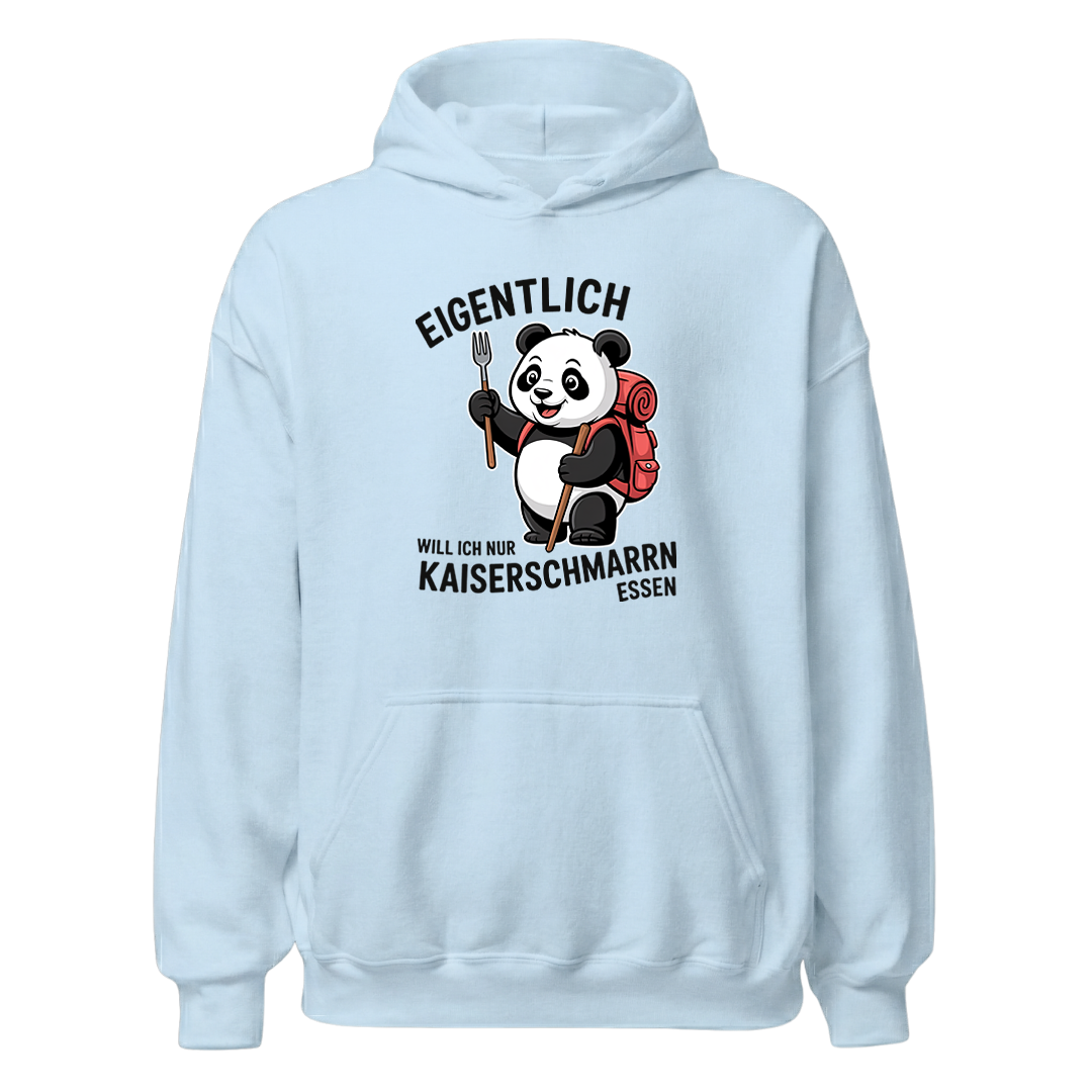 Ich will nur Kaiserschmarrn essen Hoodie Unisex mit Spruch, Print Nahaufnahme