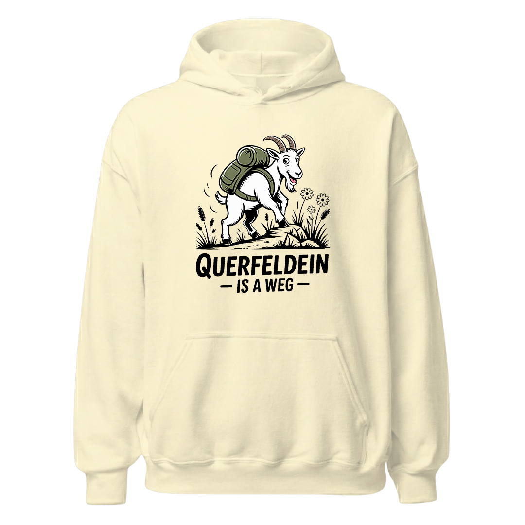 Querfeldein Bergziege Hoodie Unisex mit Ziegen-Motiv, Farbvariante