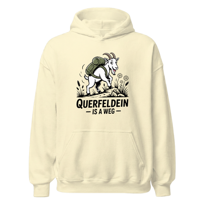 Querfeldein Bergziege Hoodie Unisex mit Ziegen-Motiv, Farbvariante