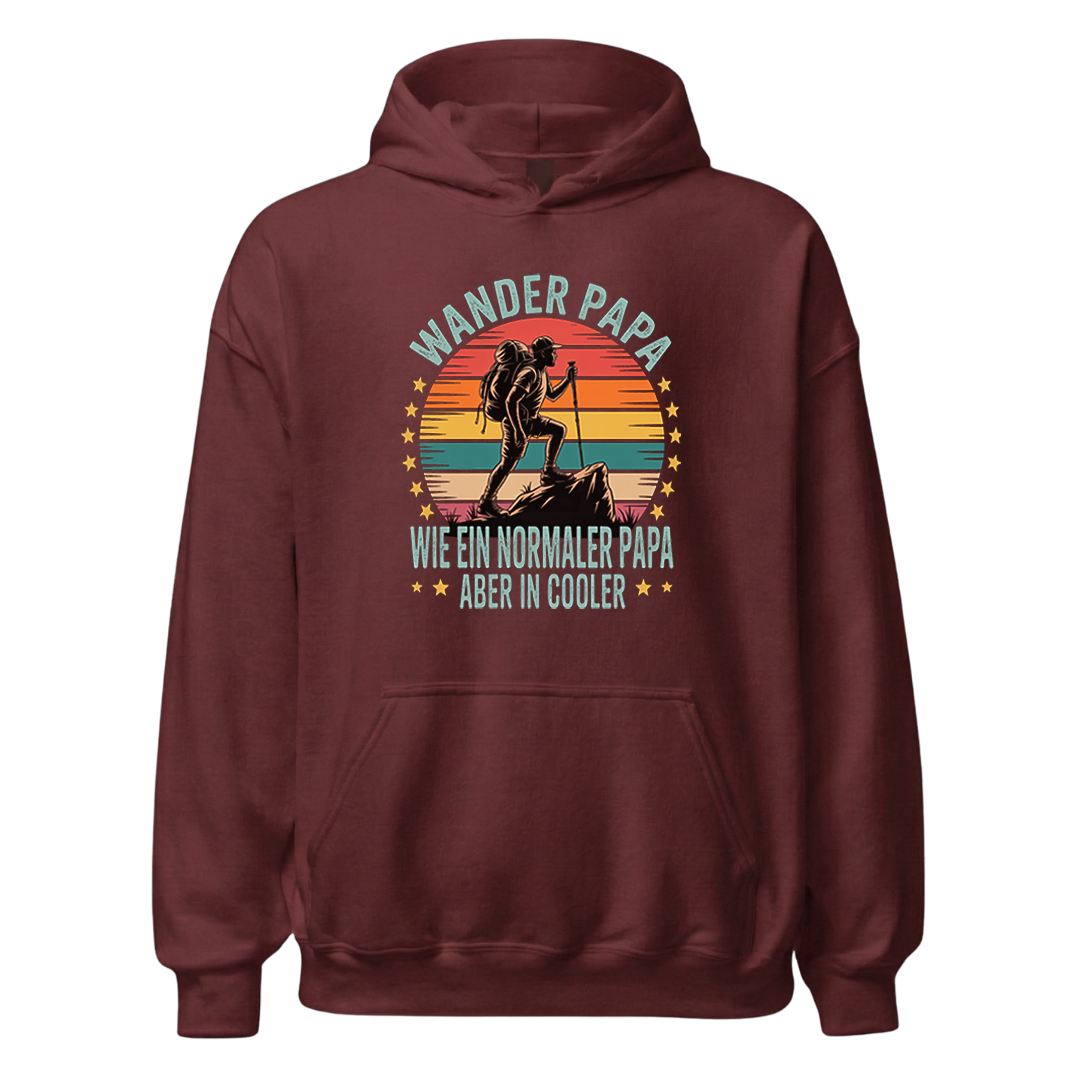 Wanderpapa Hoodie Unisex mit Wander-Motiv, Detailansicht