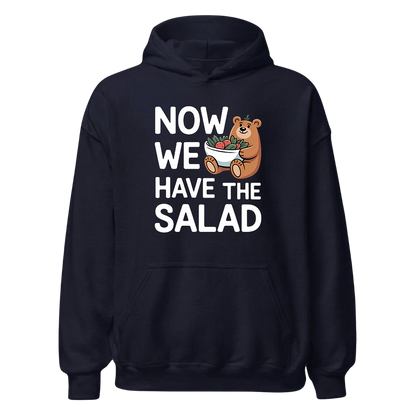Now we have the Salad Hoodie Unisex mit Spruch, Designdetail