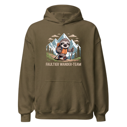 Faultier Wander-Team Hoodie Unisex mit Faultier-Motiv, weitere Ansicht