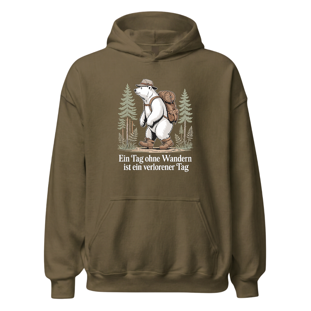 Ein Tag ohne Wandern Hoodie Unisex mit Spruch, weitere Ansicht