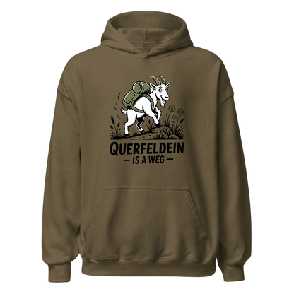 Querfeldein Bergziege Hoodie Unisex mit Ziegen-Motiv, weitere Ansicht